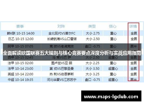 全面解读欧国联赛五大规则与核心竞赛要点深度分析与实战应用指南